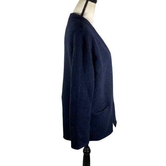 Jenni Kayne Womens Navy Wool Yak Blend open front Cardigan sweater S quiet luxur - Picture 2 of 9